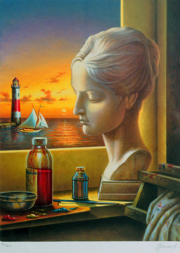 ANTONIO NUNZIANTE - 'Composizione con busto femminile'