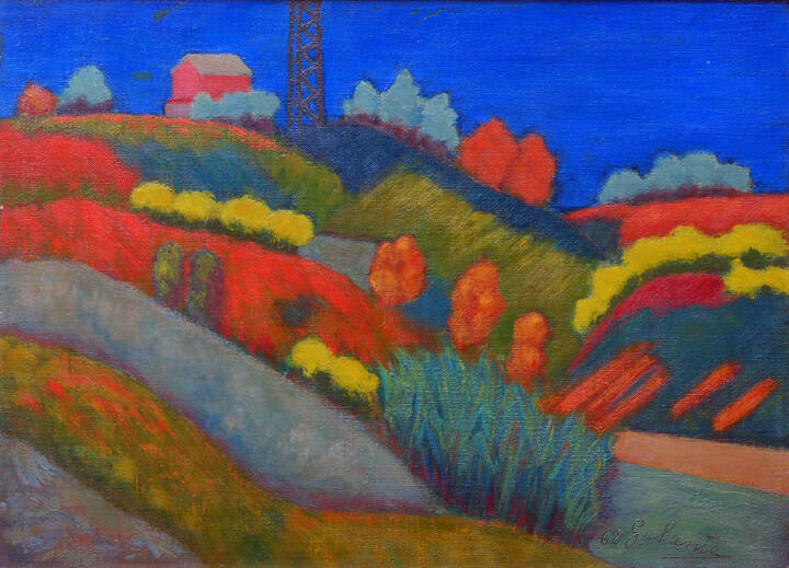 NICOLA GALANTE - 'Paesaggio con ginestre' 1962