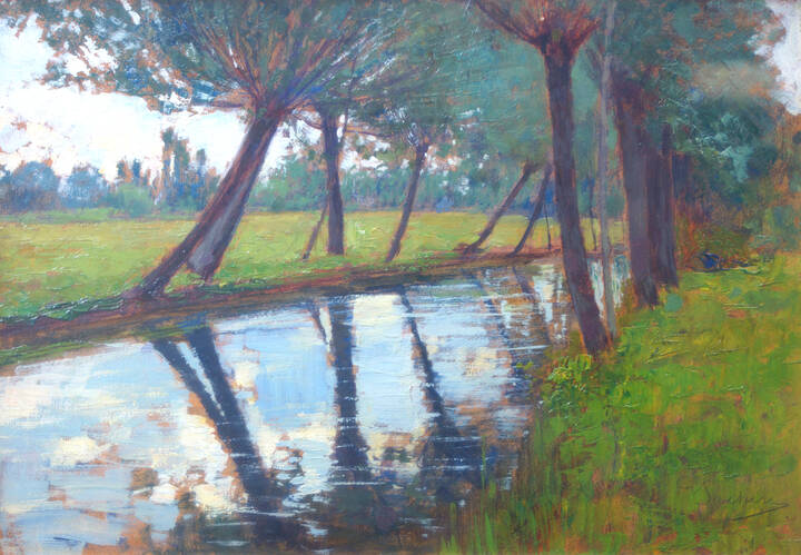 GIUSEPPE SACHERI - 'Riflessi di alberi in acqua'