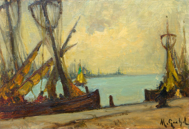 MARIO GACHET - 'Bragozzi a Chioggia'