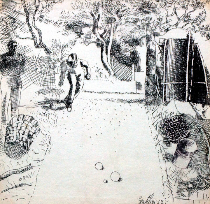 FRANCO GENTILINI - 'Giocatori di bocce' 1967