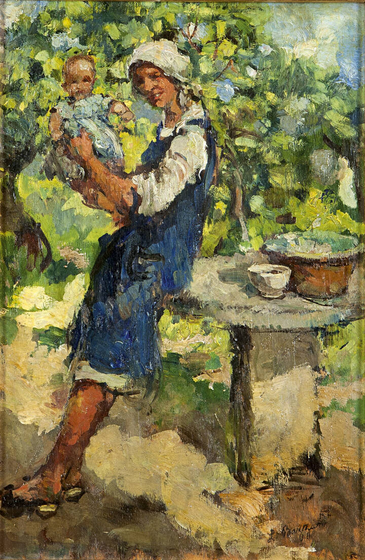 LEONARDO BAZZARO - 'Donna con bambino'