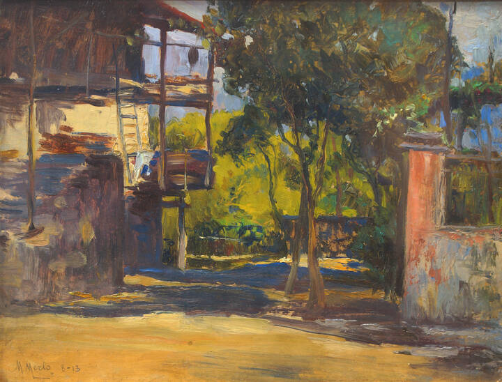 METELLO MERLO - 'Cortile di cascina' 1913