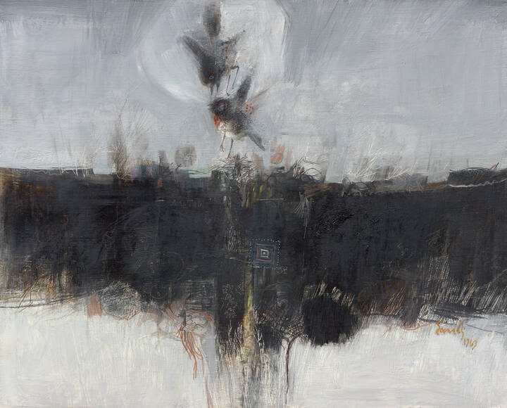 FERNANDO EANDI - 'Uccelli e steccato' 1969