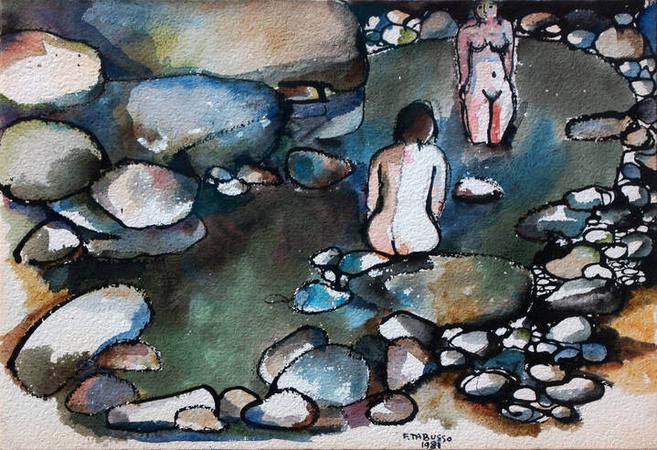 FRANCESCO TABUSSO - 'Bagnanti' 1981