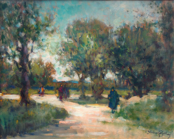 VENANZIO ZOLLA - 'Paesaggio con figure'