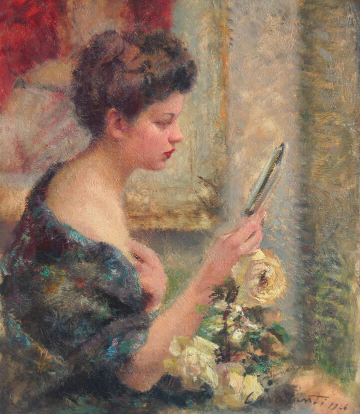 GIUSEPPE CAVASANTI - 'Fanciulla che si specchia' 1946