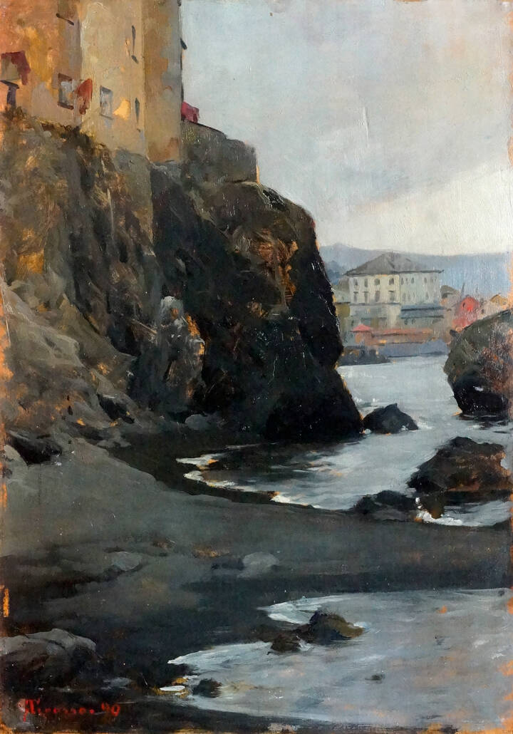 GIACOMO GROSSO - 'Marina ligure' 1890