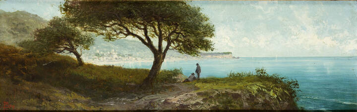 GIACINTO BO - 'Marina ad Alassio' anni 1880/90