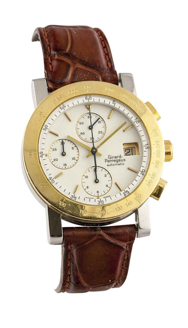 GIRARD PERREGAUX - Cronografo a tre contatori, Mod. '7000 GBM', anni '90