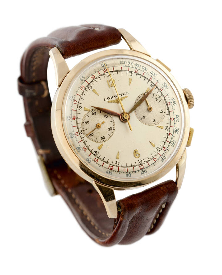 LONGINES - Cronografo a due contatori, anni 50