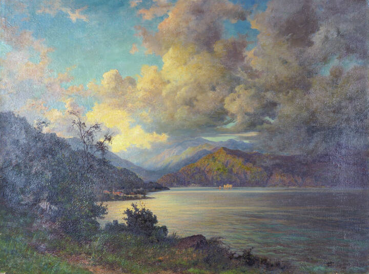 CAMILLO MERLO - 'Veduta di lago' 1915