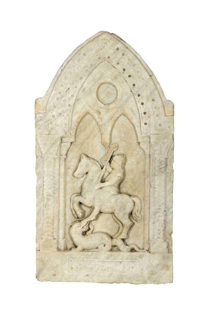 SCULTORE ANONIMO DEL XIX SECOLO - 'San Giorgio e il drago'