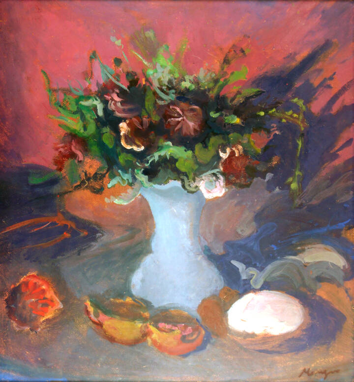 FRANCESCO MENZIO - 'Fiori con frutta' 1946