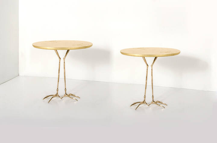 MERET HOPPENHEIM, nello stile di - Coppia di tavolini Traccia.