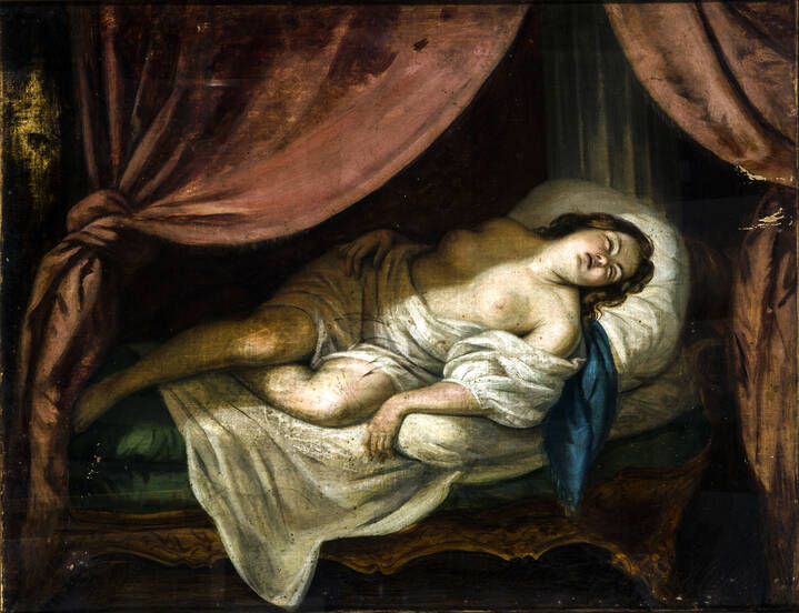 PITTORE ANONIMO DEL XVIII SECOLO - 'La dormiente'