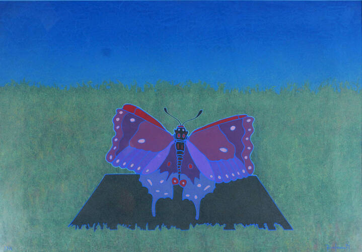 FRANCESCO CASORATI - 'La farfalla sul prato' 1977