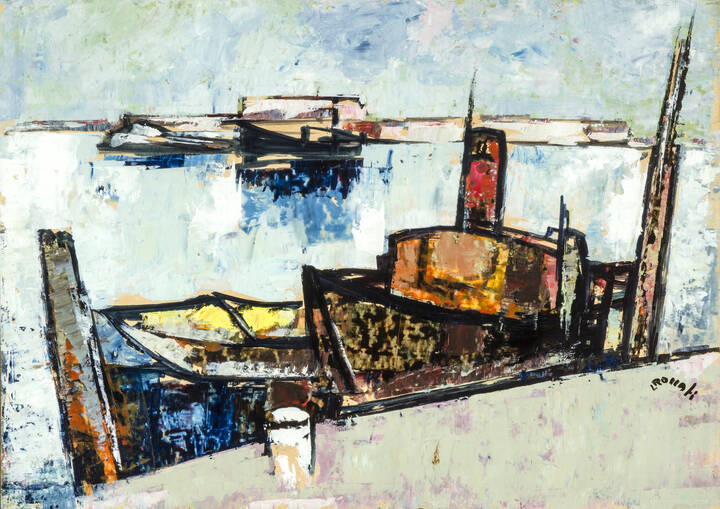 LUIGI ROCCATI - 'Imbarcadero a Venezia' 