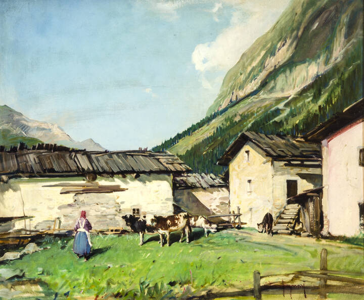 OTTORINO CAMPAGNARI - 'Grange del Peuterey (Val Veny)' 1949