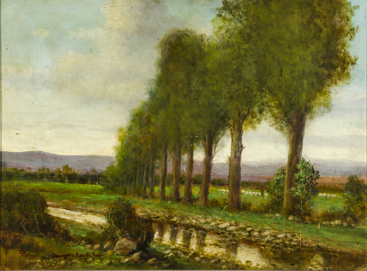 GIOVANNI PISANO - 'Paesaggio di campagna con pascolo'