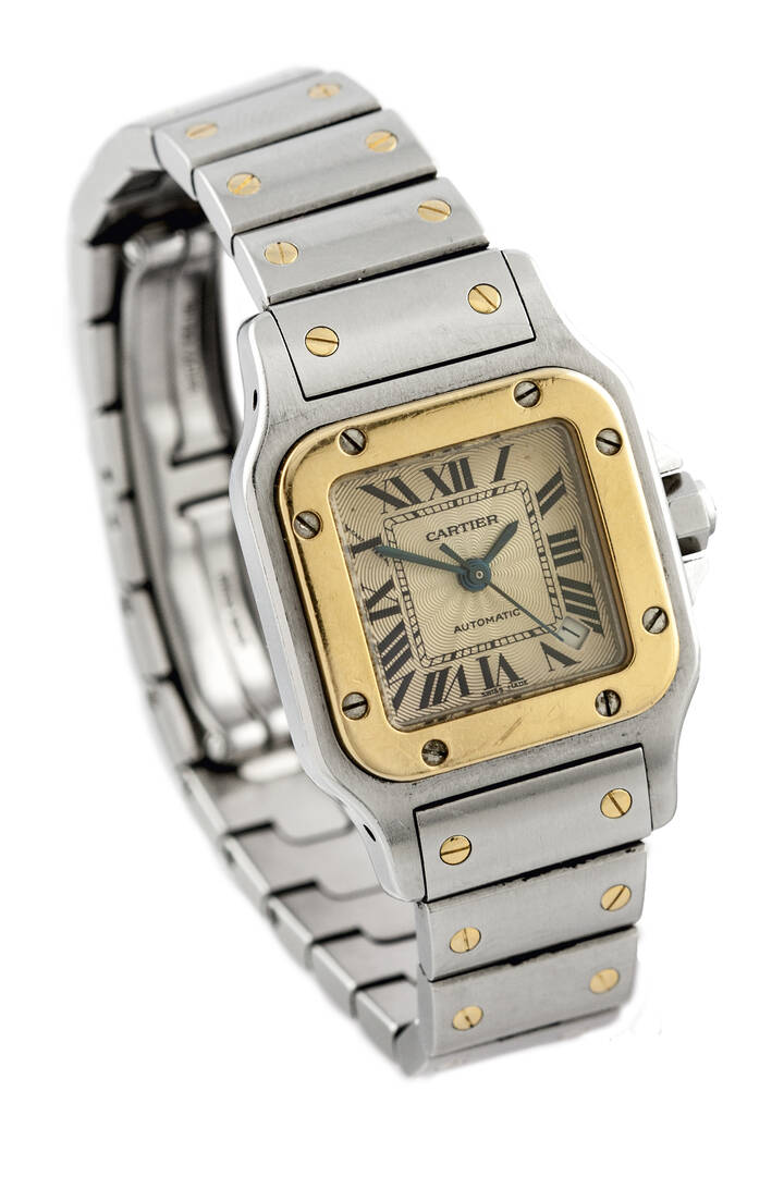 CARTIER - Solo tempo, modello 'Santos', misura lady, anni '90<br>