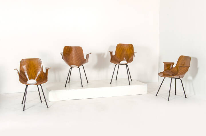 VITTORIO NOBILI - Quattro poltroncine mod. Medea