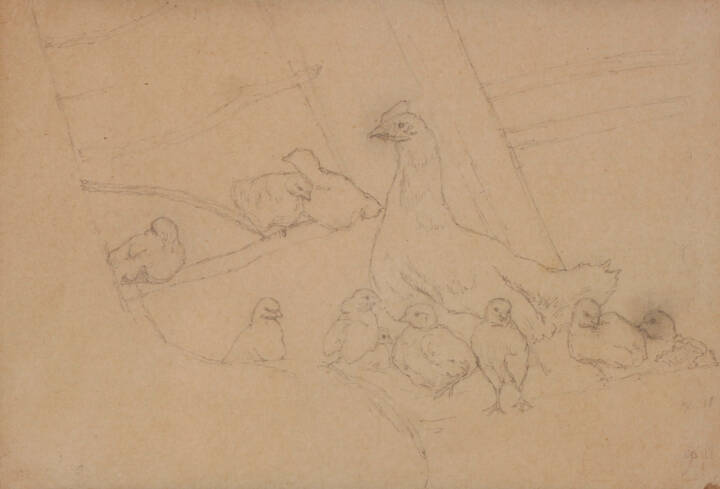 GIOVANNI BATTISTA QUADRONE - 'I pulcini con la chioccia' 1885-86