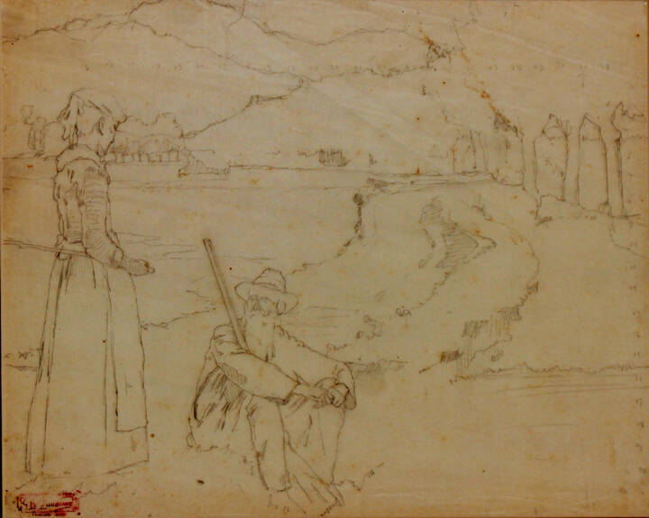 GIOVANNI BATTISTA QUADRONE - 'Cacciatore e contadina' 1897-98