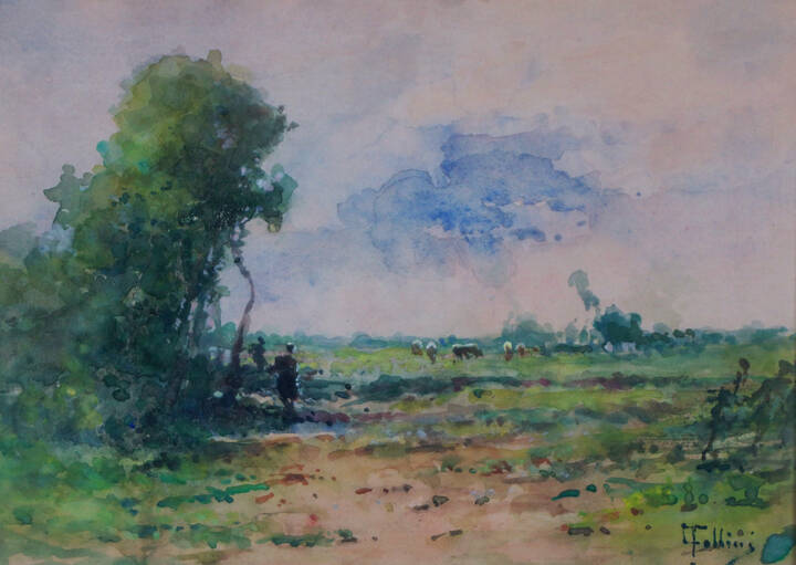 CARLO FOLLINI - 'Paesaggio con figura'