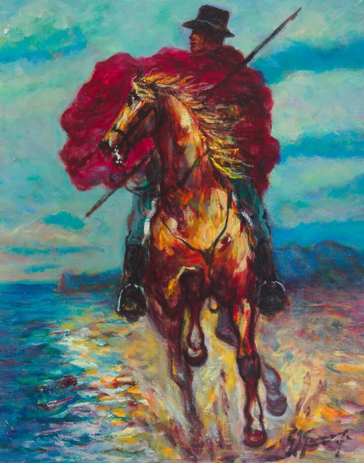 GIOVANFRANCESCO GONZAGA - 'Buttero al galoppo sulla battigia' 1979