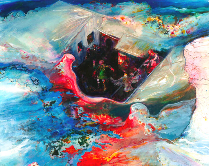 ROBERT CARROLL - 'Villaggio sul lago ghiacciato' 1972