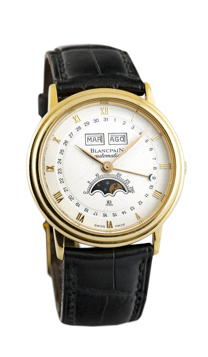 BLANCPAIN - Triplo calendario con fasi luna, mod. 'Villeret', ref. JB 1735, anni '90