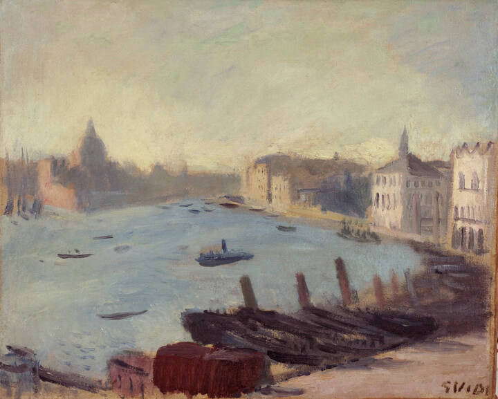 VIRGILIO GUIDI - 'Venezia - Bacino di San Marco' primi anni '950