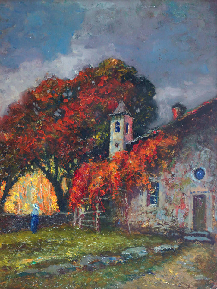 BENEDETTO GHIVARELLO - 'Autunno presso la pieve'