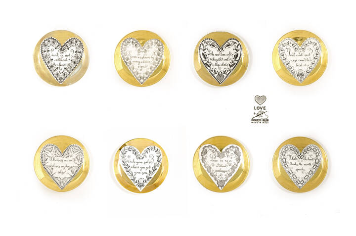 PIERO FORNASETTI - Otto piatti della serie 'Love'