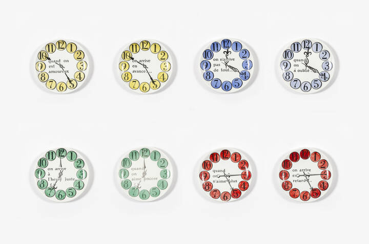 PIERO FORNASETTI - Otto piatti della serie 'Quand ... on arrive'