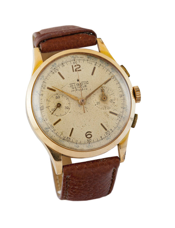 SIGDIN - Cronografo 'Capsulet', a due contatori, anni '50