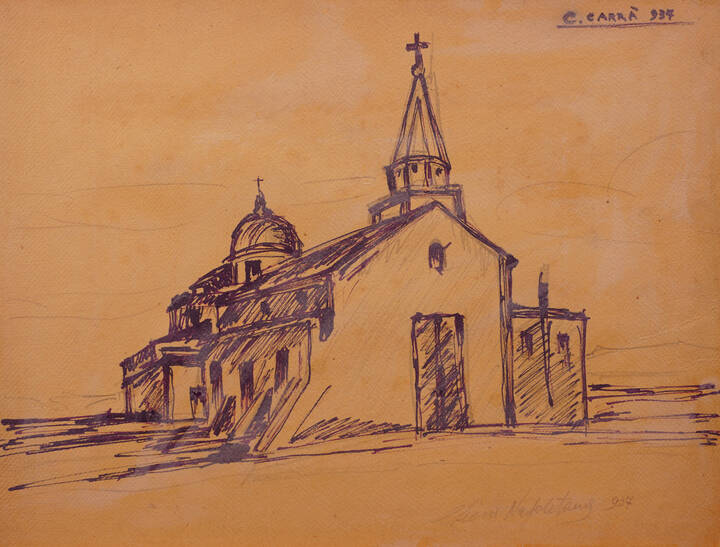 CARLO CARRA' - 'Chiesa napoletana' 1937