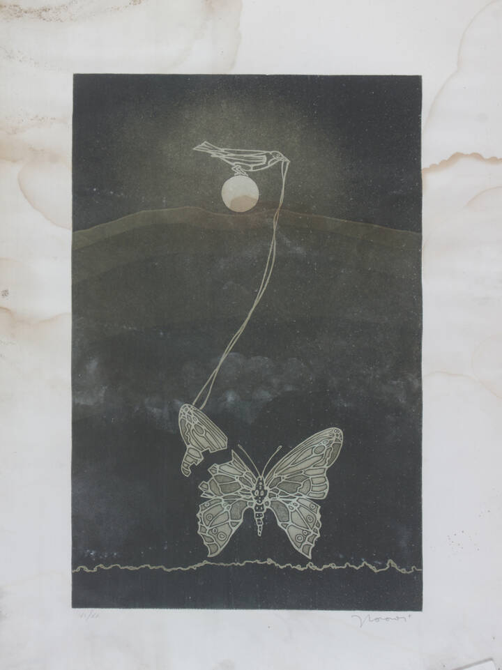 FRANCESCO CASORATI - 'Farfalla e uccello'