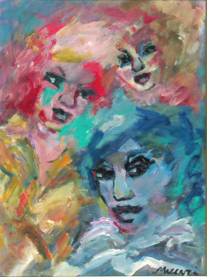 MINO MACCARI - 'Tre figure femminile' anni 1975/80