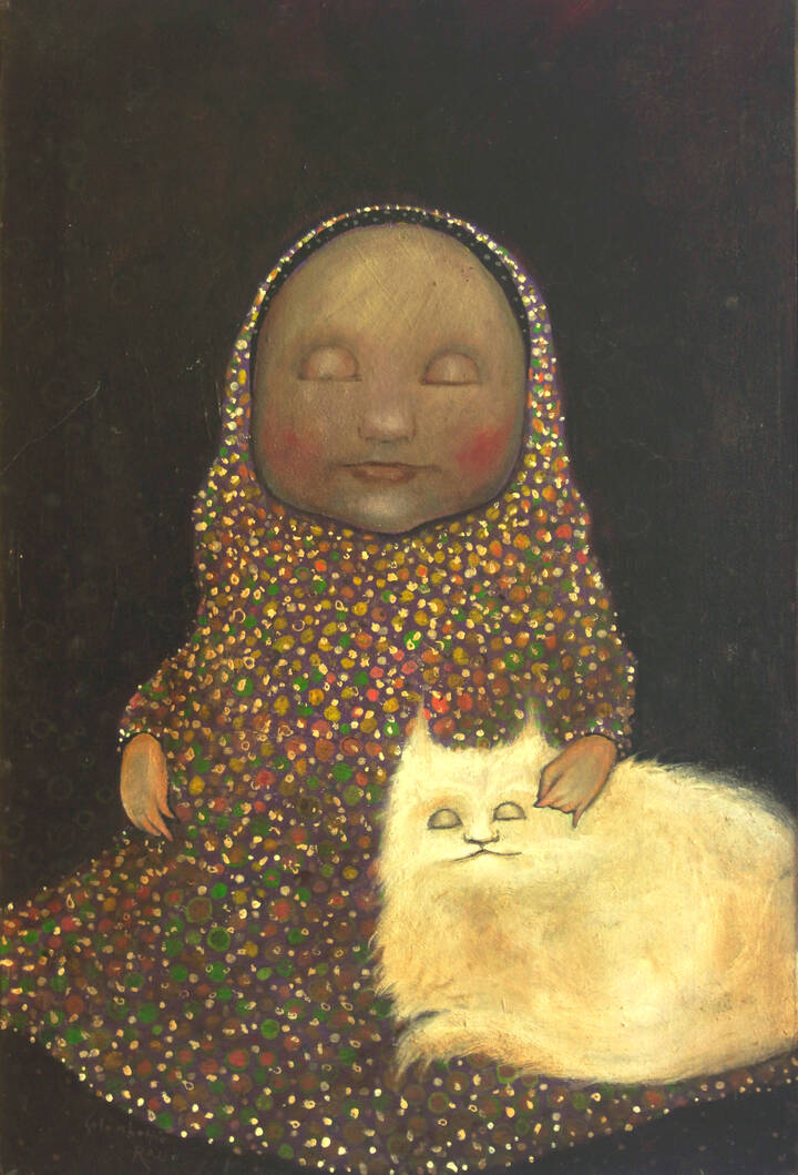 ENRICO COLOMBOTTO ROSSO - 'Bambola con gatto bianco'