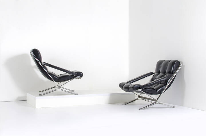 GIANNI MOSCATELLI - Due poltrone mod. Sayonara