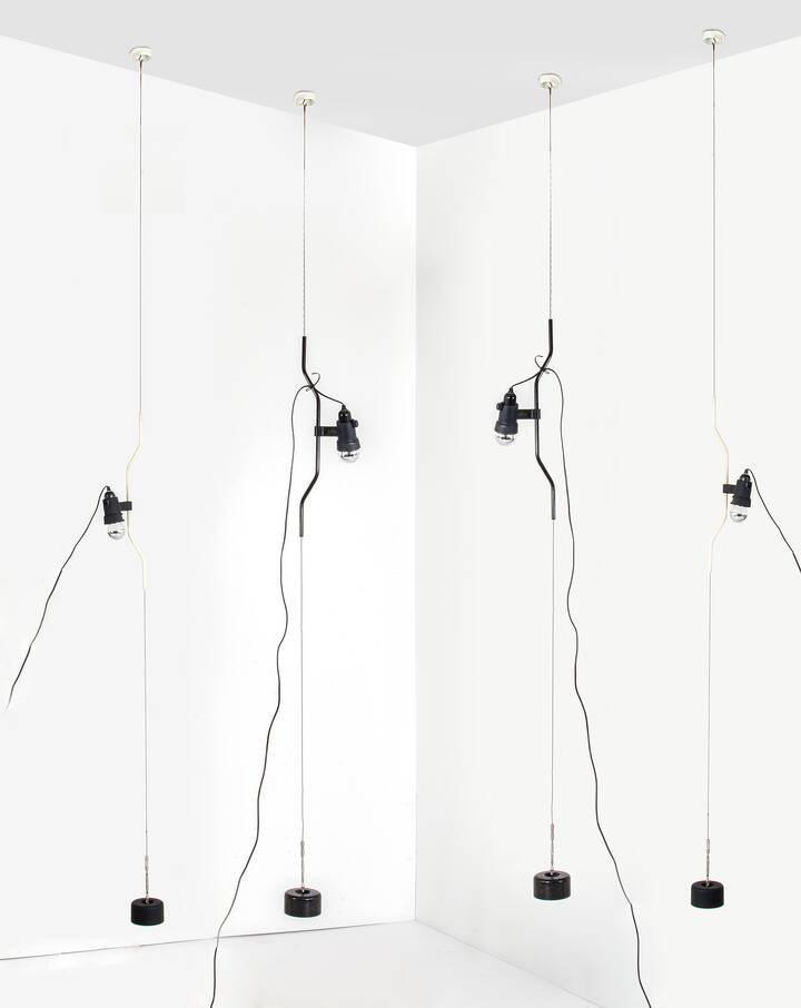 ACHILLE CASTIGLIONI, PIO MANZU' - Quattro lampade mod. Parentesi