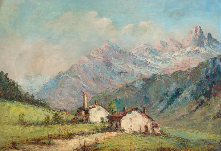 TELESFORO FRANCHINO - 'Paesaggio montano' 1931