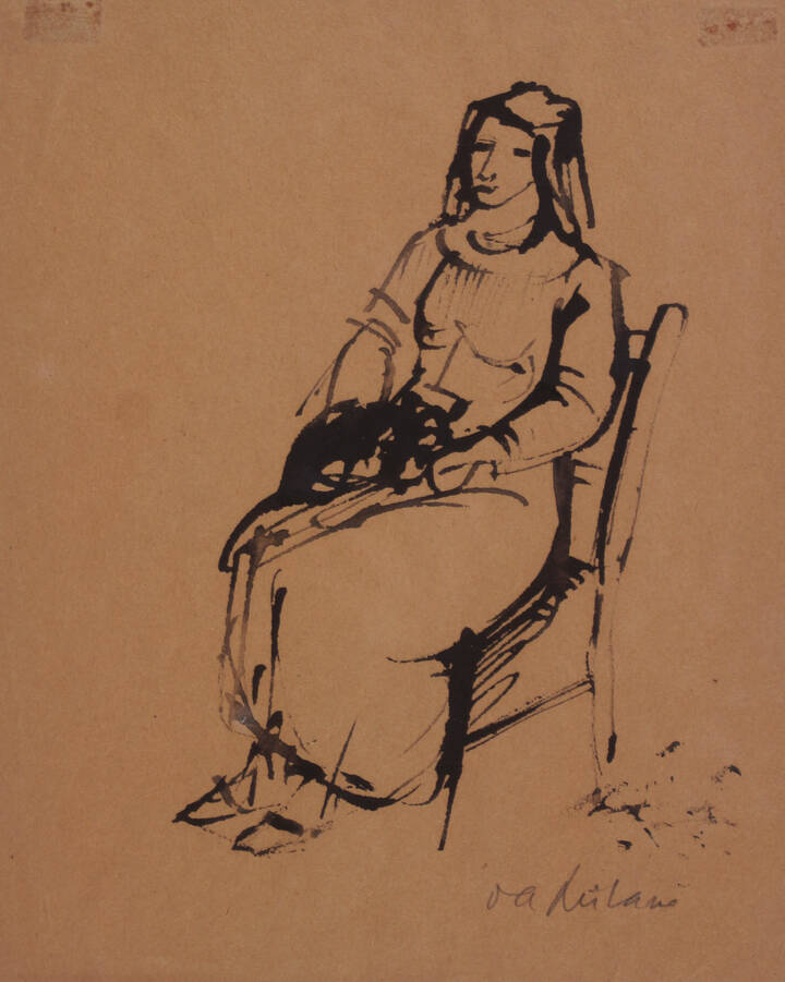 GIULIO DA MILANO - 'Donna seduta' 