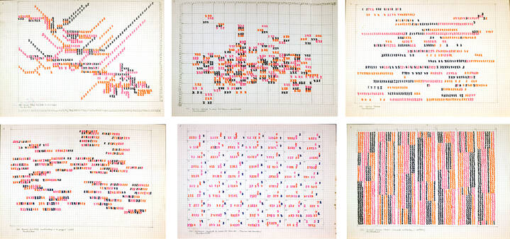 PIERO RAMBAUDI - 'Lotto di sei sequenze numeriche' 1971