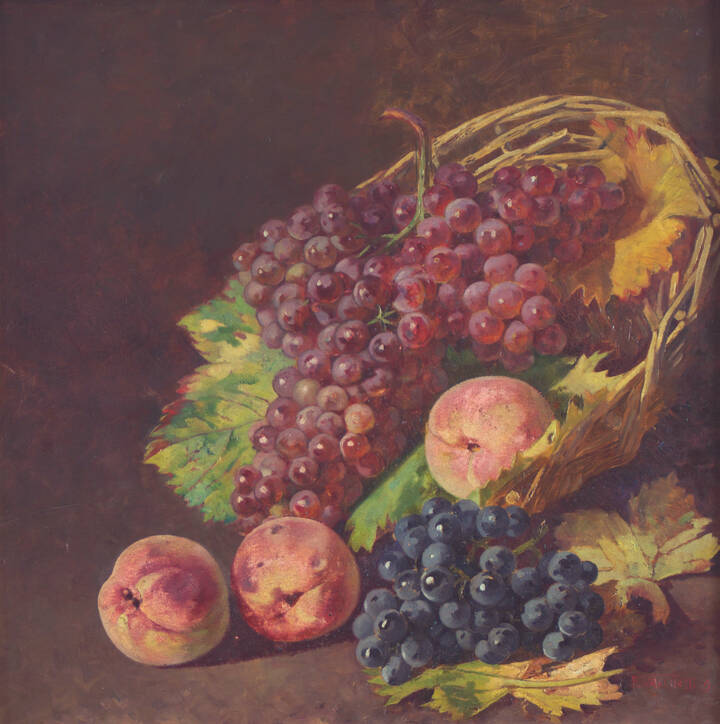 FILIPPO VACCHETTI - 'Natura morta con pesche e uva'