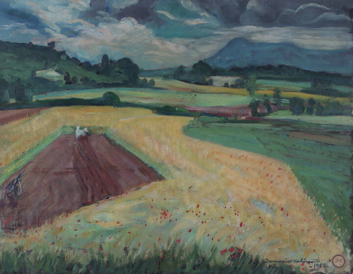 DOMENICO VALINOTTI - 'Paesaggio collinare' 1952