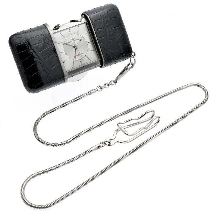 MOVADO - Sveglietta da viaggio, mod. 'Ermetophon', anni '60