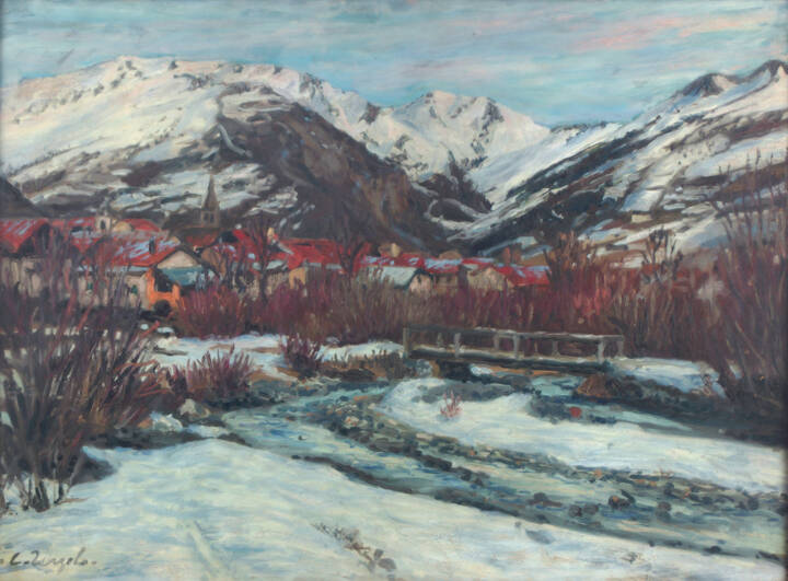 CARLO TERZOLO - 'Paesaggio montano (Melezet)' 